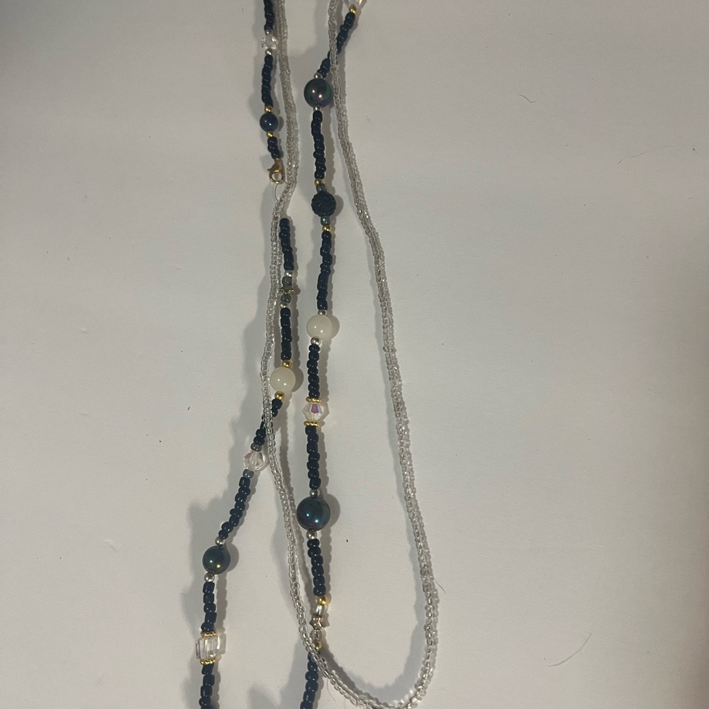 Elegant black, white, opal, gold , another Halloween 🎃themed waist/band